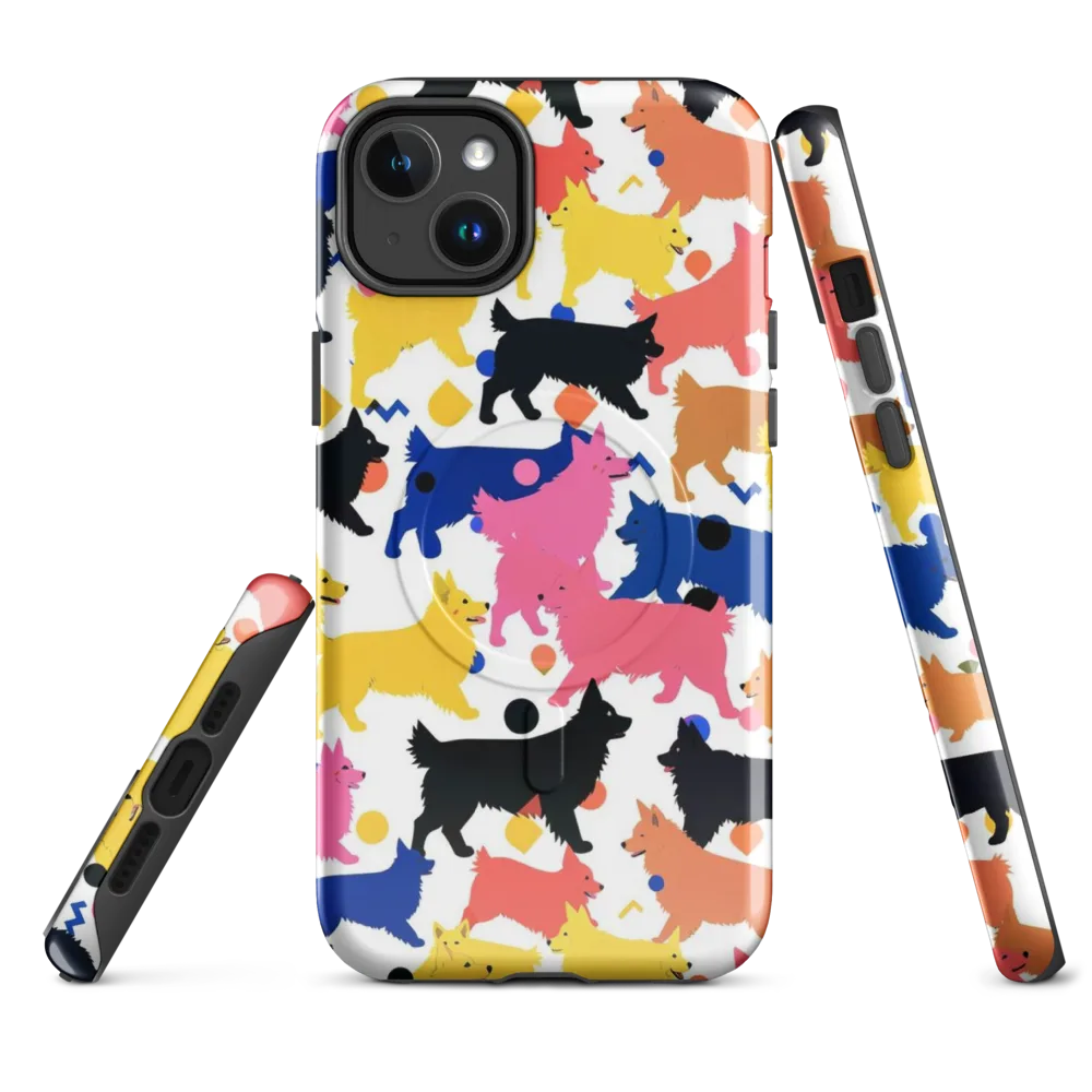 Neon Dog Parade on MagSafe Tough Case for iPhone® — Front