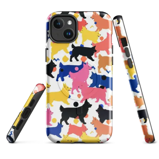 Neon Dog Parade on a MagSafe Tough Case for iPhone®