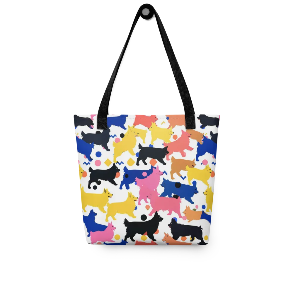 Neon Dog Parade on Tote Bag — Front