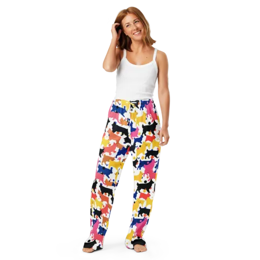 Neon Dog Parade on a Women's Pajama Pants