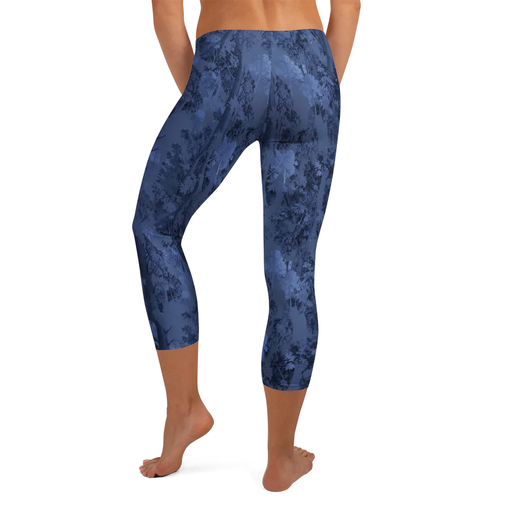 Nocturne Grove on Capri Leggings — Back