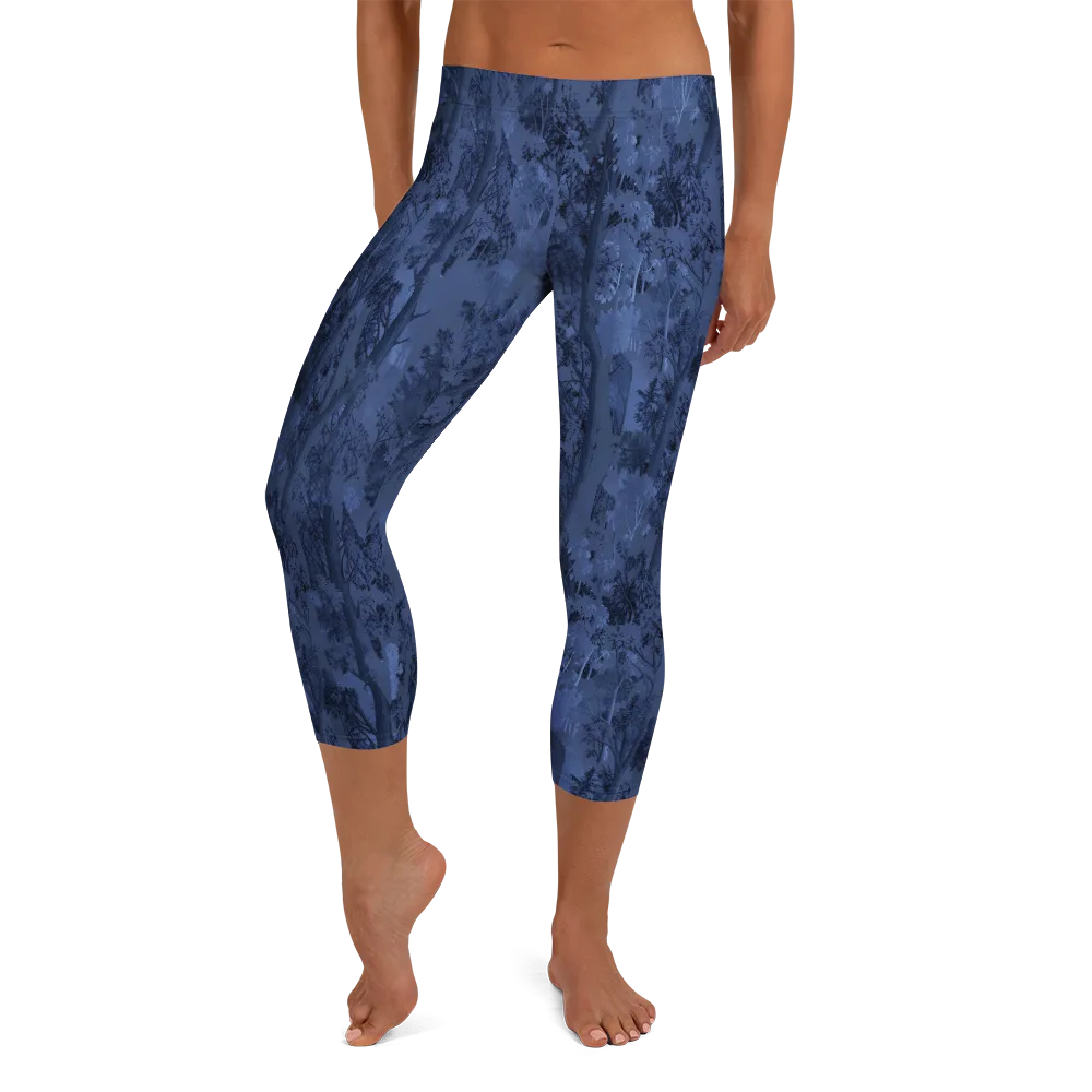 Nocturne Grove on Capri Leggings — Front
