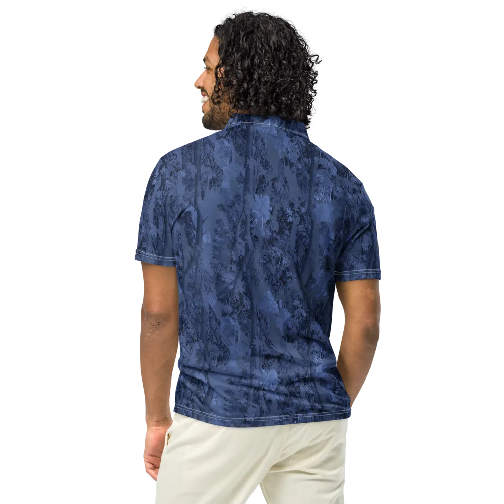 Nocturne Grove on Men's Slim Fit Polo Shirt — Back
