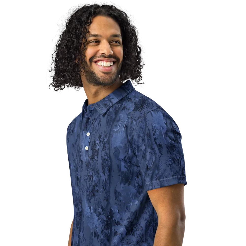 Nocturne Grove on Men's Slim Fit Polo Shirt — Left Front