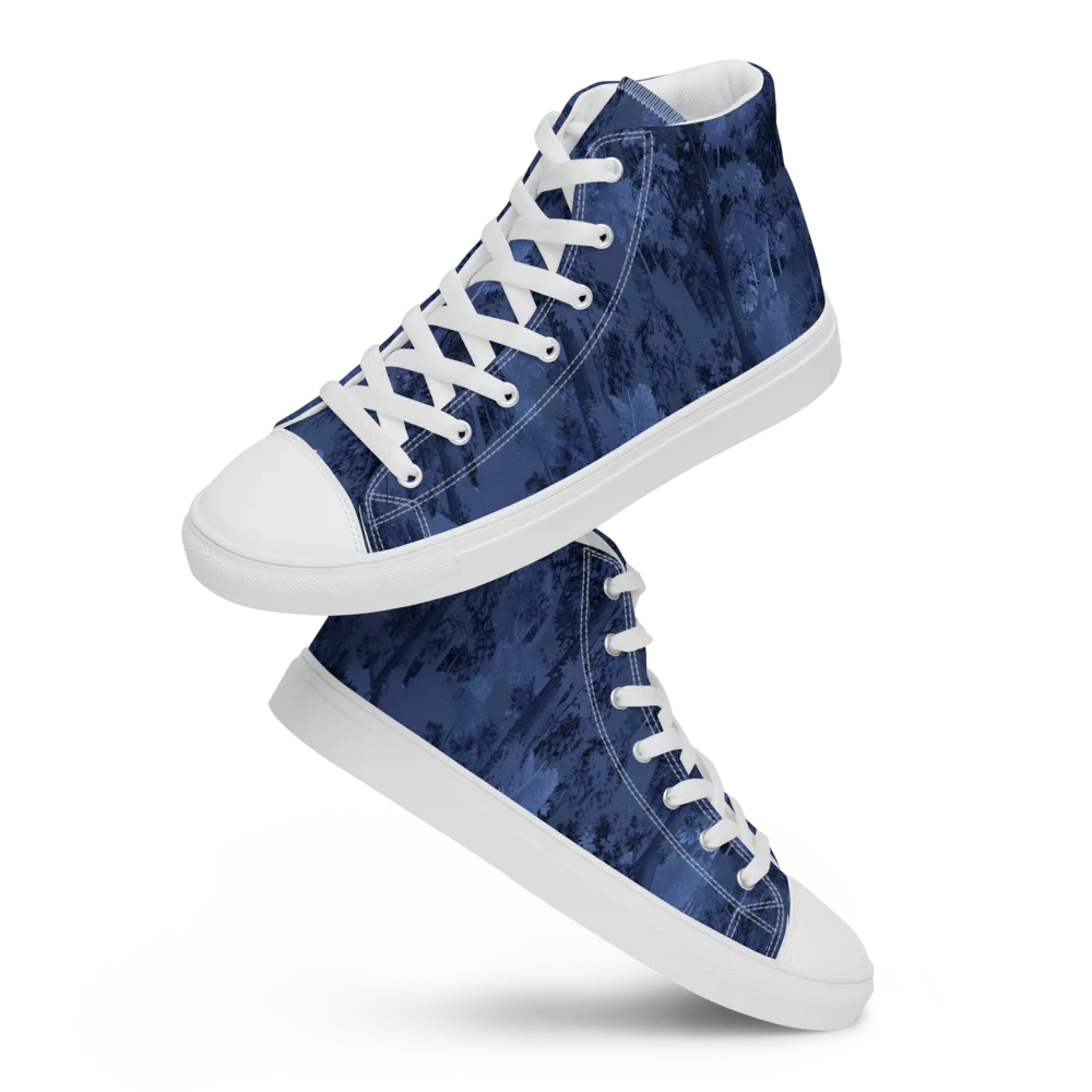 Nocturne Grove on Men's High Top Canvas Shoes — Front