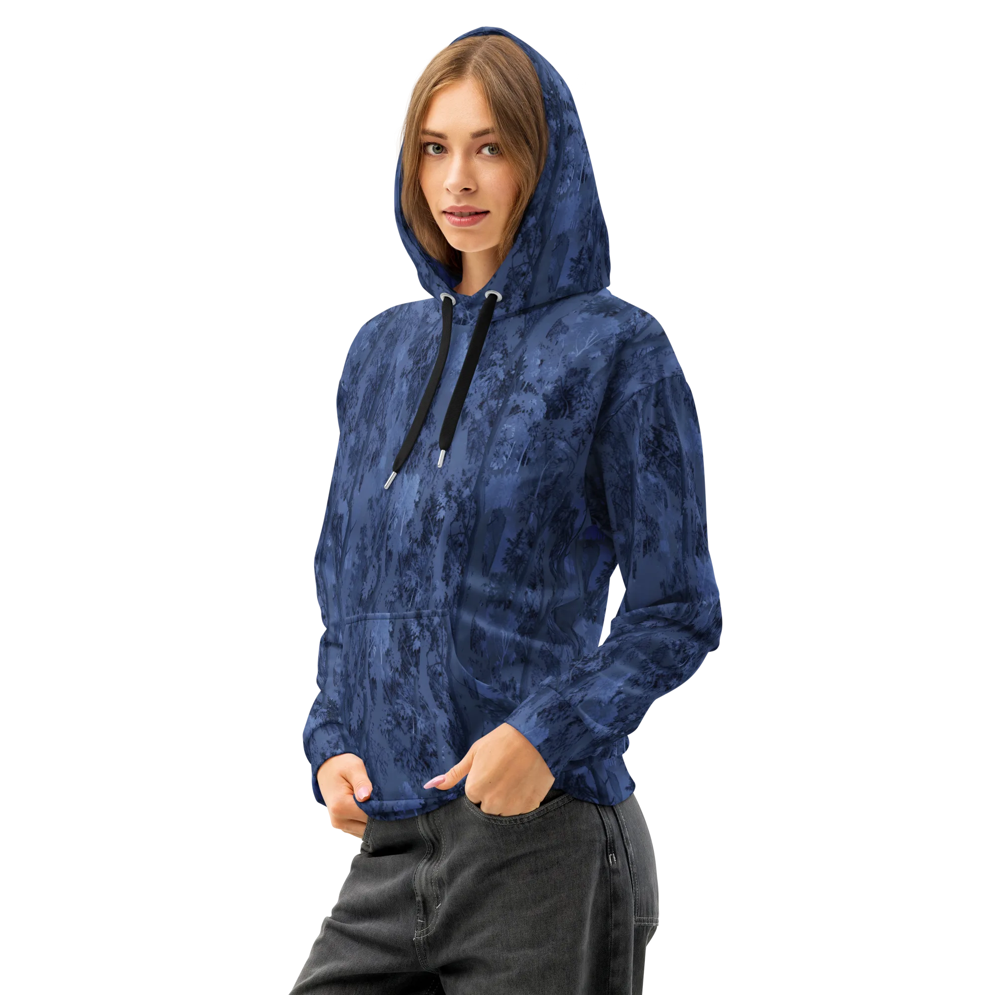 Nocturne Grove on Cotton Hoodie — Left Front