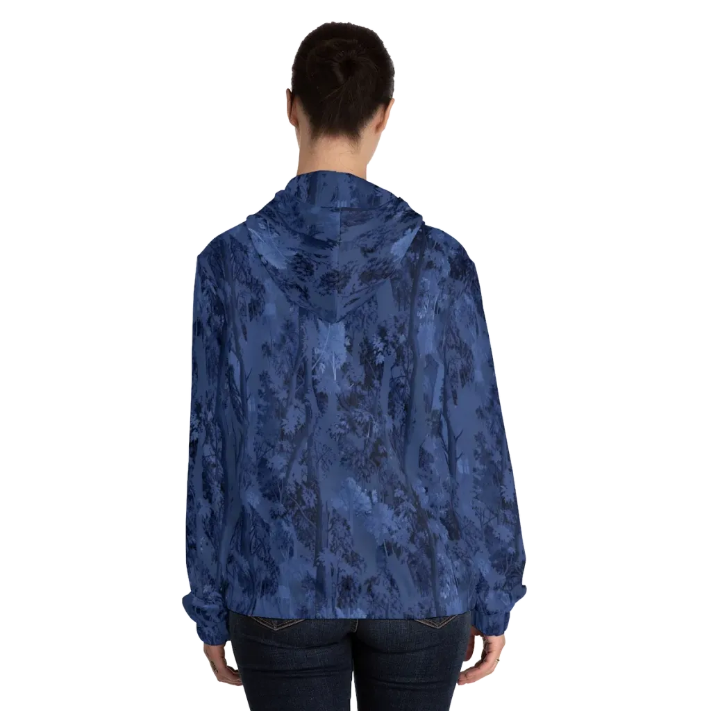 Nocturne Grove on Women's Full-Zip Hoodie — Back On Person