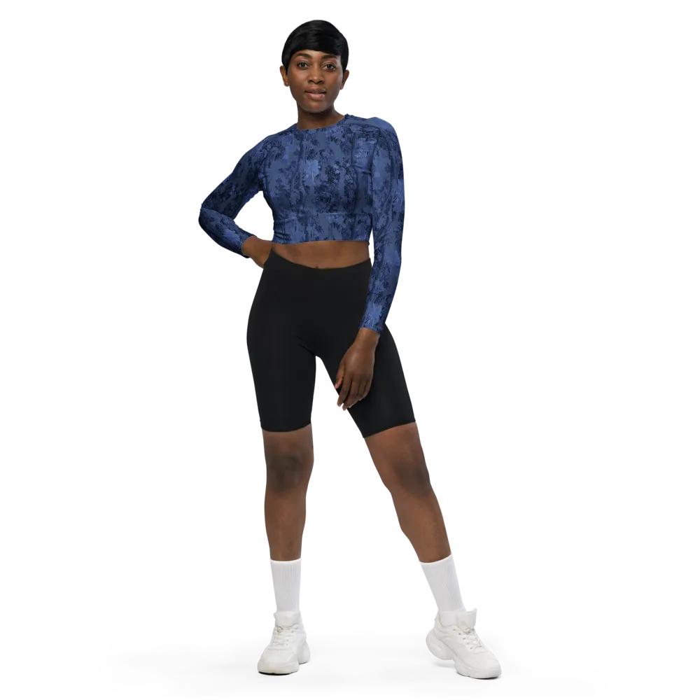 Nocturne Grove on Long Sleeve Crop Top — Front