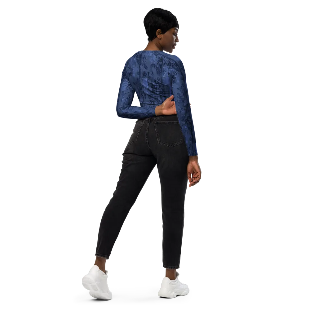 Nocturne Grove on Long Sleeve Crop Top — Right Back