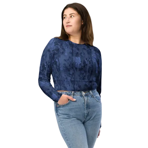 Nocturne Grove on a Long Sleeve Crop Top
