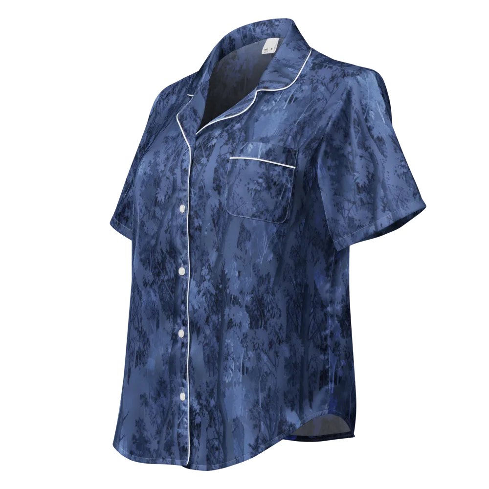Nocturne Grove on Women's Short Sleeve Pajama Top — Left Front