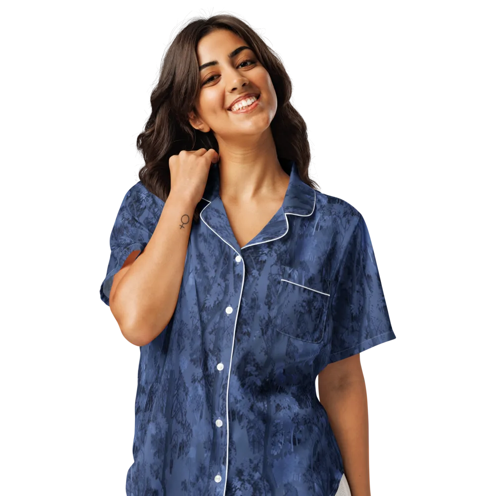 Nocturne Grove on Women's Short Sleeve Pajama Top — Front