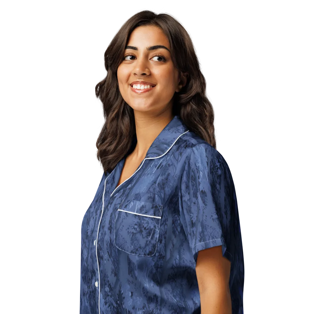 Nocturne Grove on Women's Short Sleeve Pajama Top — Left Front