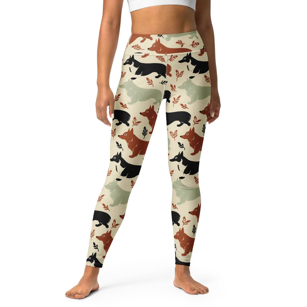 Cedar Canine on Yoga Leggings — Front