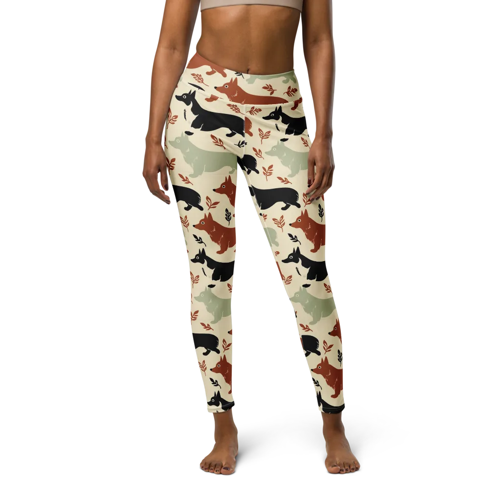 Cedar Canine on Yoga Leggings — Front