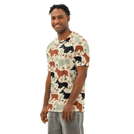 Cedar Canine on a Men's Cotton Crew Neck T-Shirt