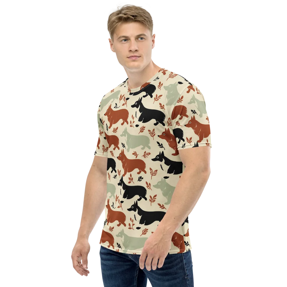 Cedar Canine on Men's Crew Neck T-Shirt — Left