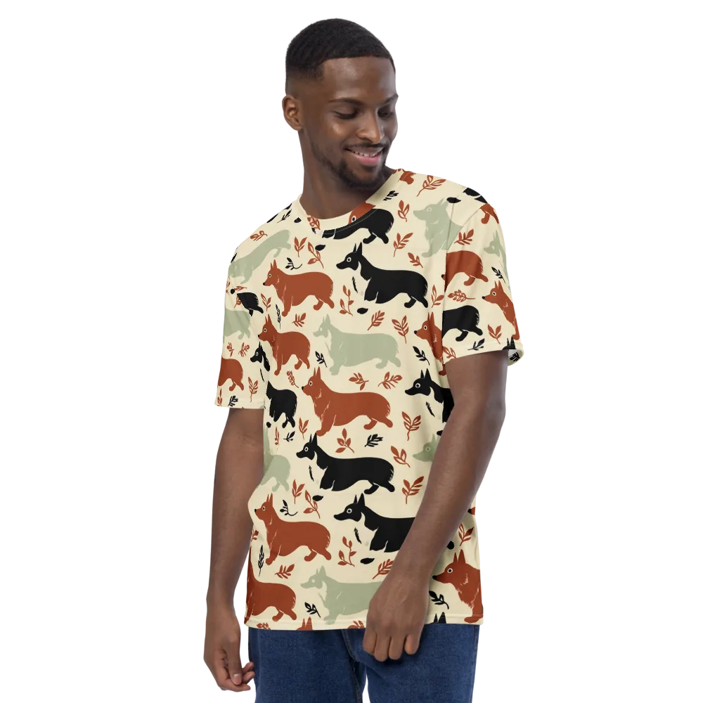 Cedar Canine on Men's Crew Neck T-Shirt — Left