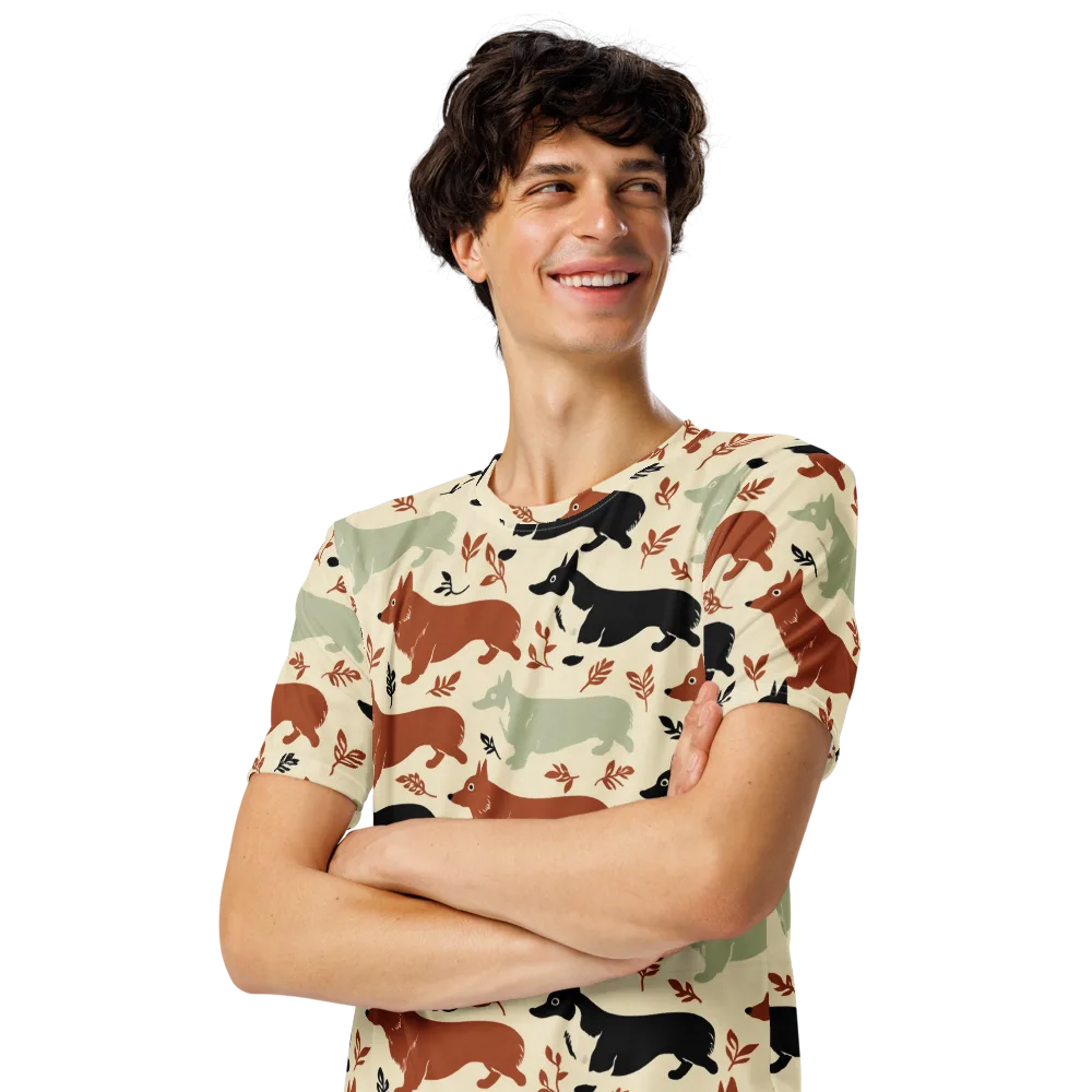 Cedar Canine on Men's Crew Neck T-Shirt — Left Front