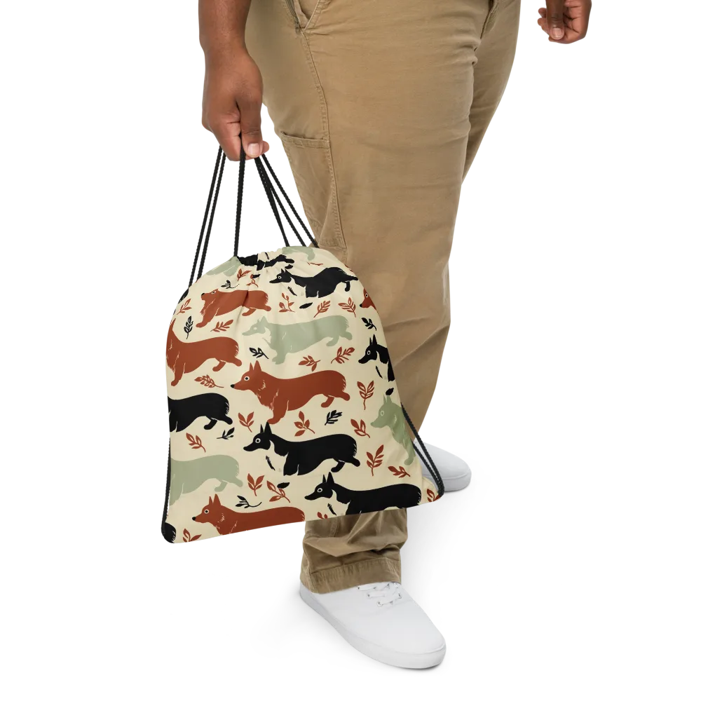 Cedar Canine on Drawstring Bag — Front