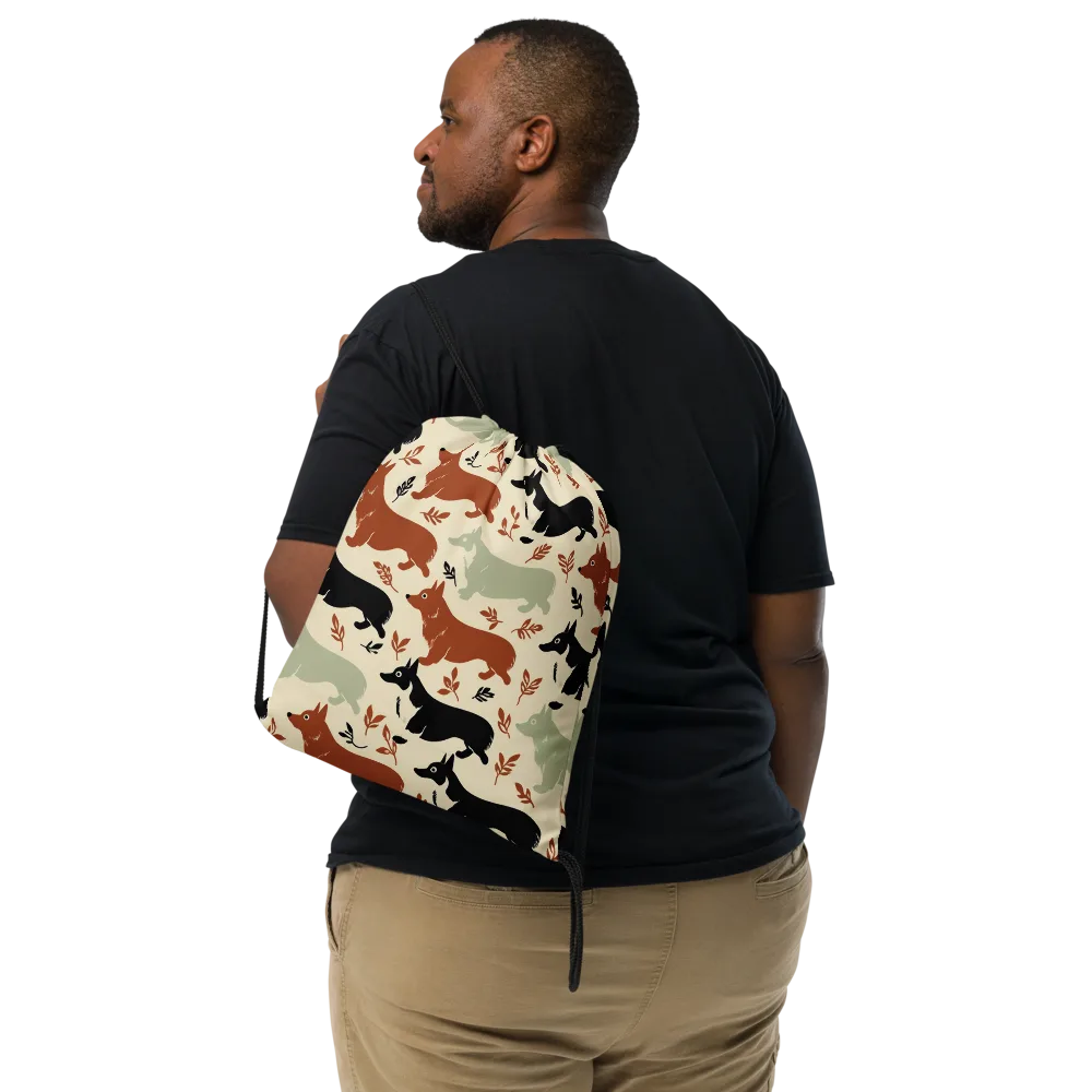 Cedar Canine on Drawstring Bag — Front