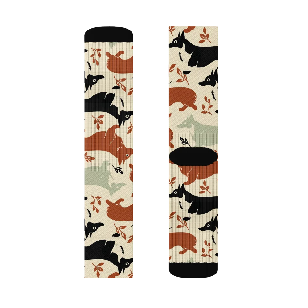 Cedar Canine on Socks — Right Sock