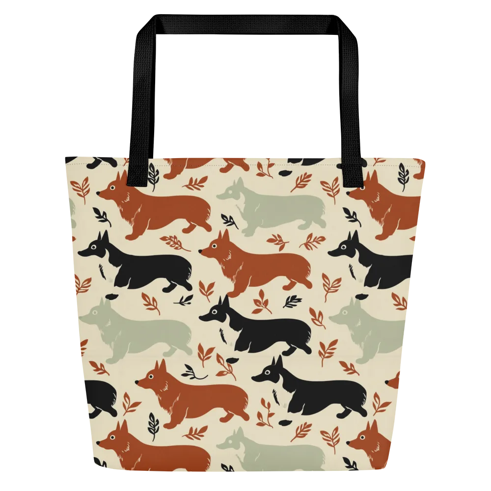 Cedar Canine on Large Tote Bag W/ Pocket — Front