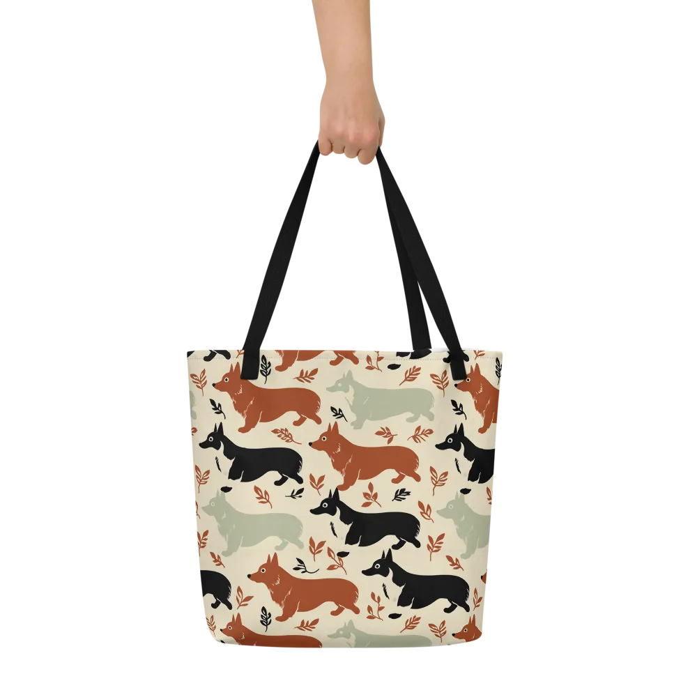 Cedar Canine on Large Tote Bag W/ Pocket — Front
