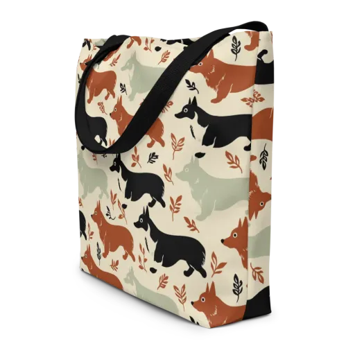 Cedar Canine on a Large Tote Bag W/ Pocket