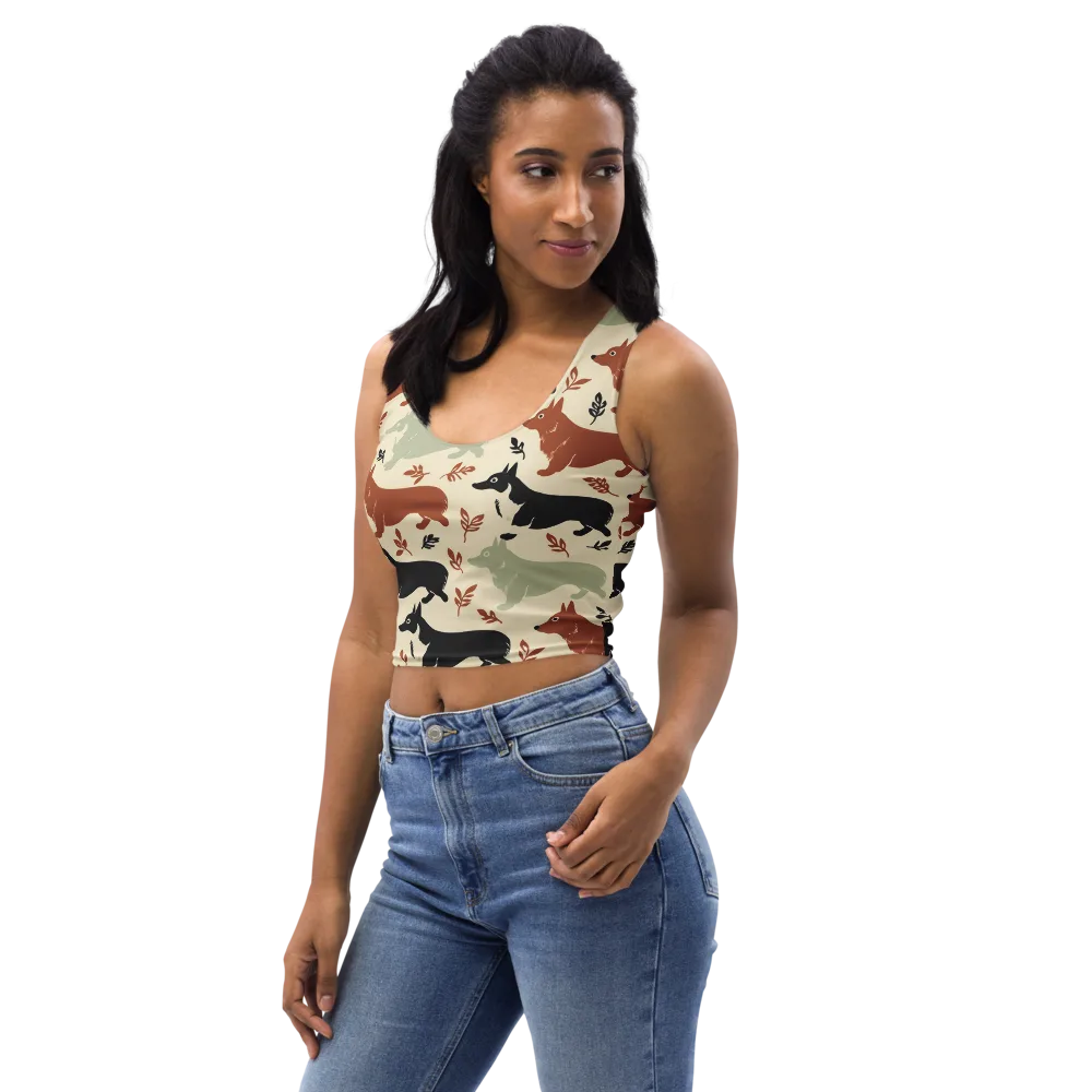 Cedar Canine on Crop Top — Left Front