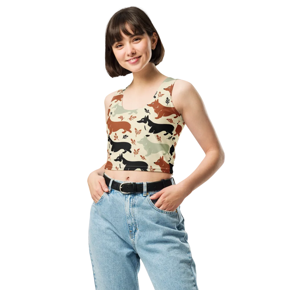 Cedar Canine on Crop Top — Front