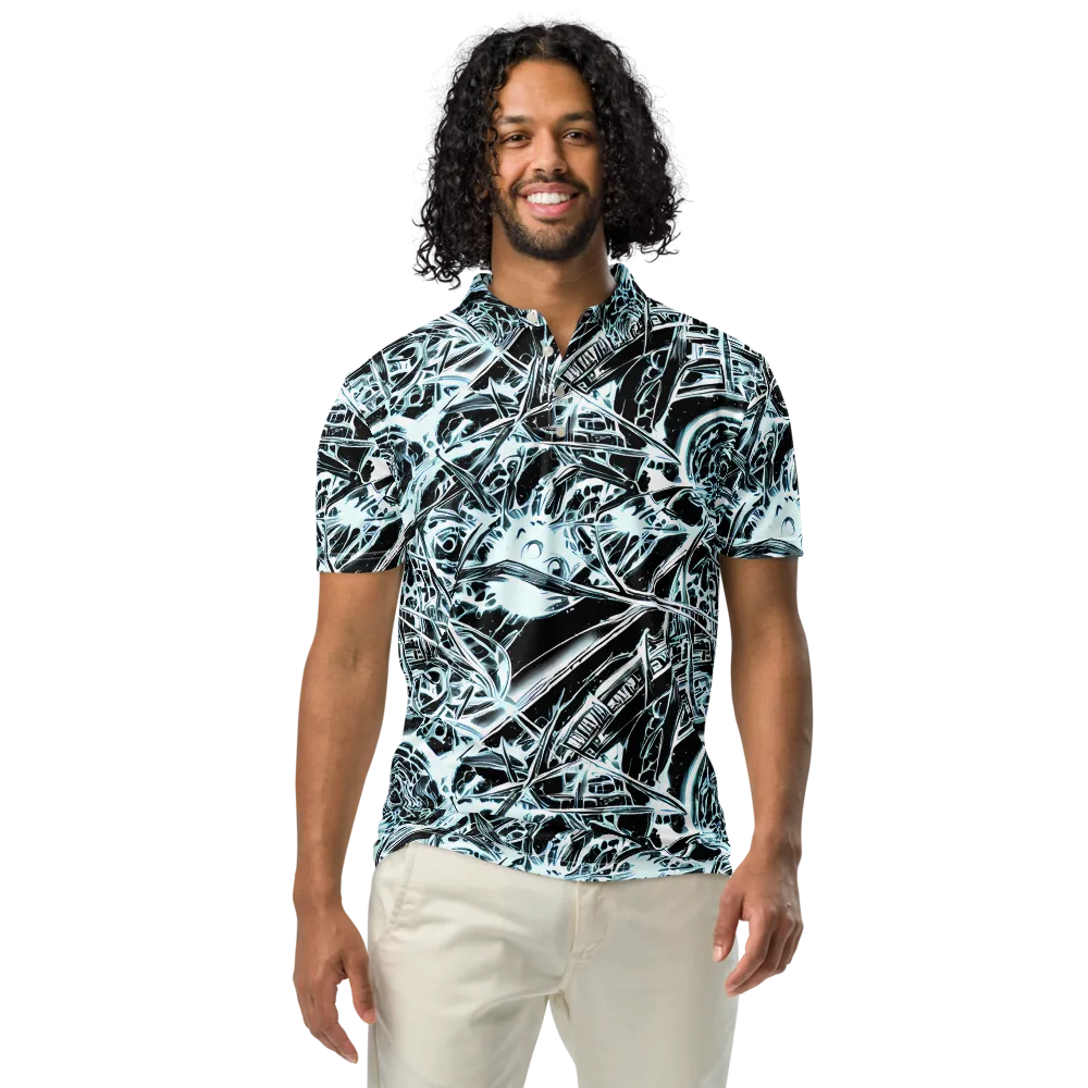 Frosted Infusion on Men's Slim Fit Polo Shirt — Front