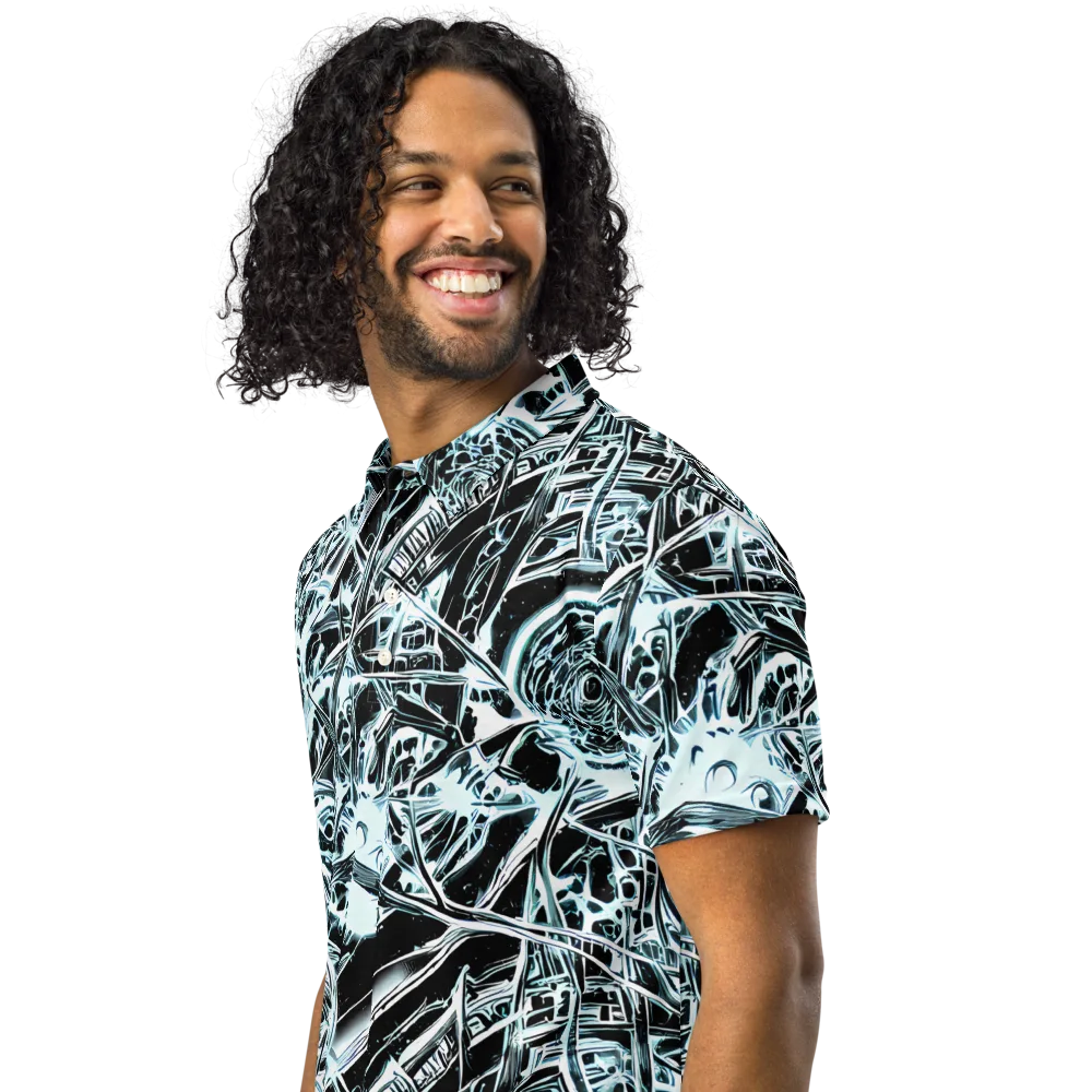 Frosted Infusion on Men's Slim Fit Polo Shirt — Left Front
