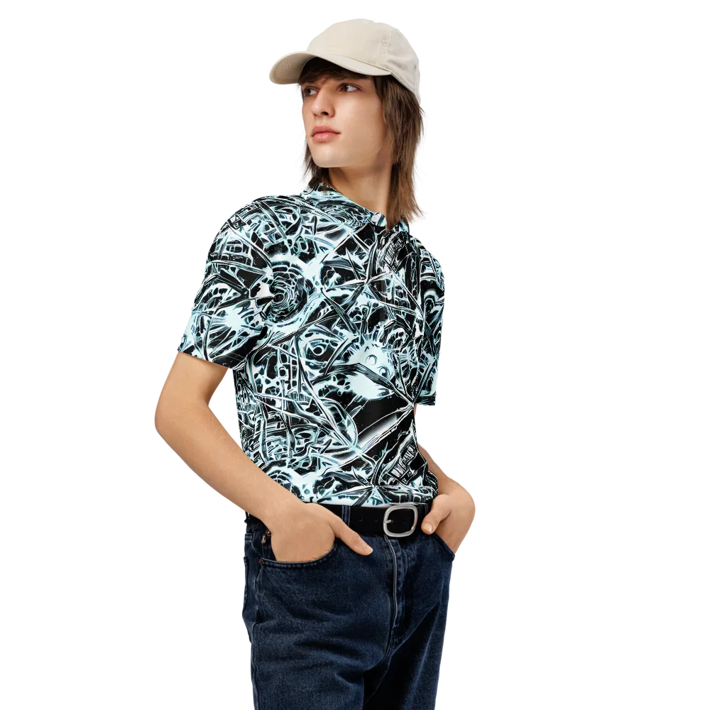 Frosted Infusion on Men's Slim Fit Polo Shirt — Right Front