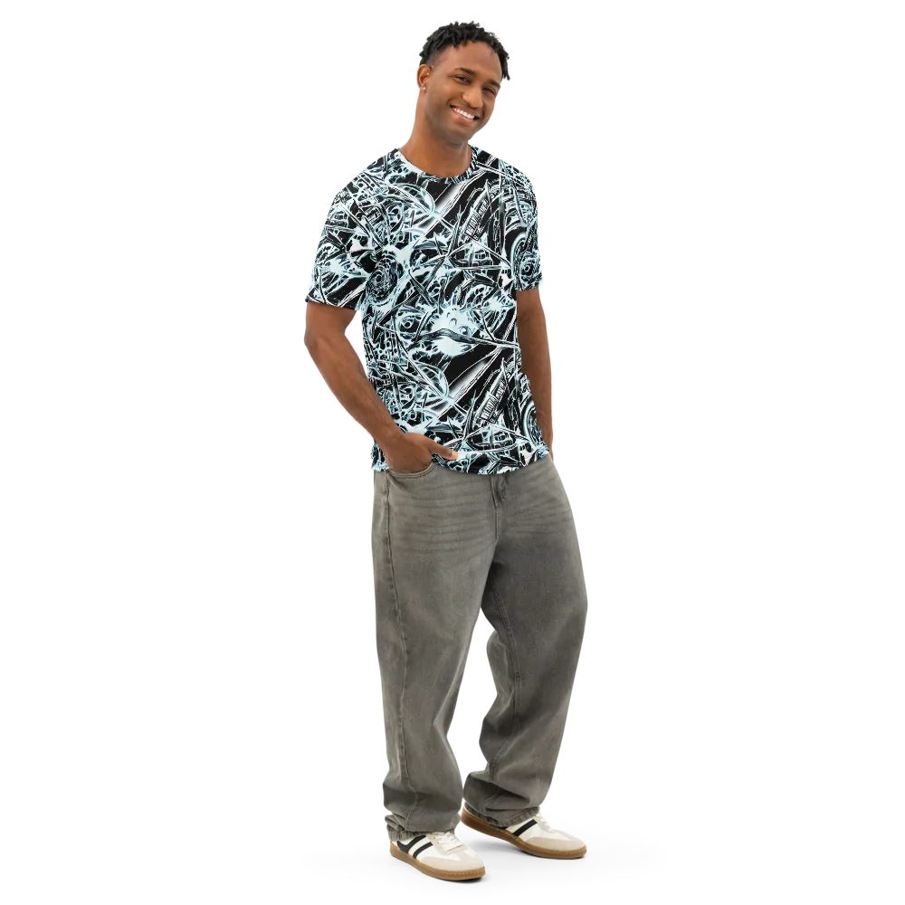 Frosted Infusion on Men's Cotton Crew Neck T-Shirt — Right Front