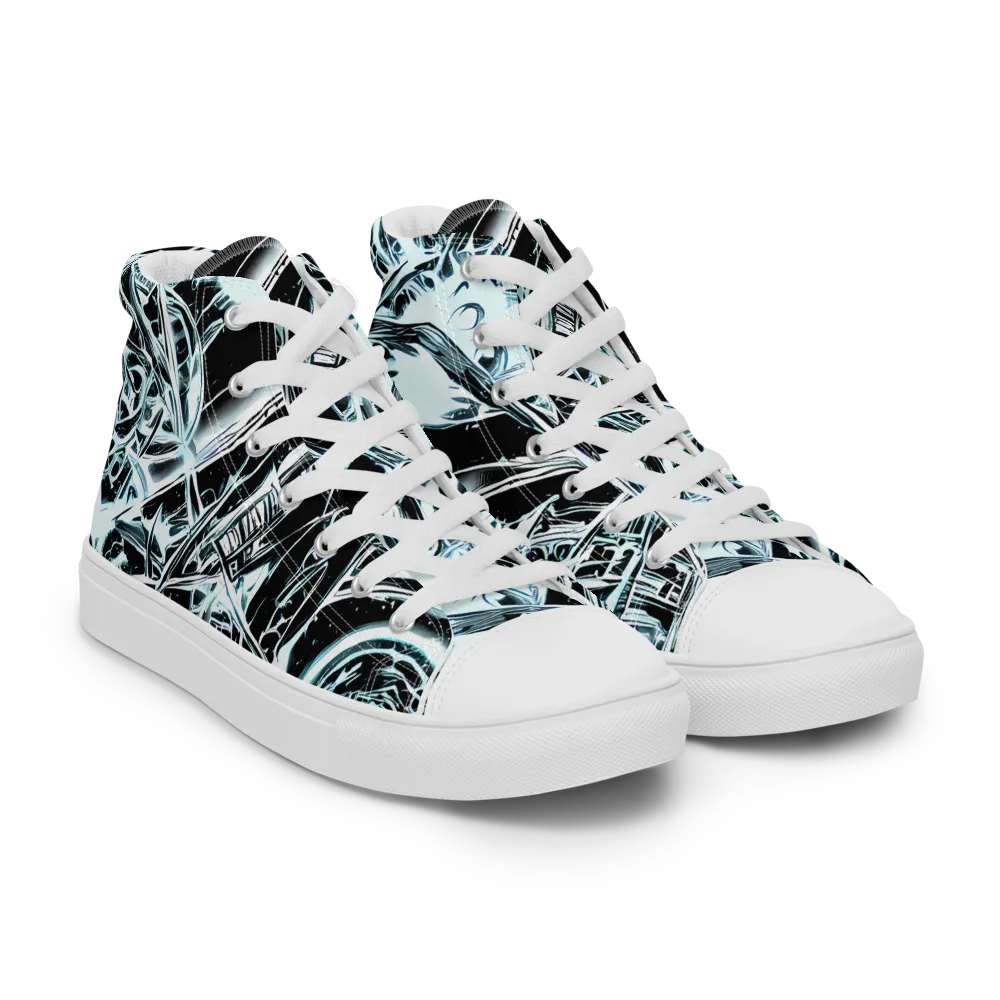 Frosted Infusion on Men's High Top Canvas Shoes — Right Front