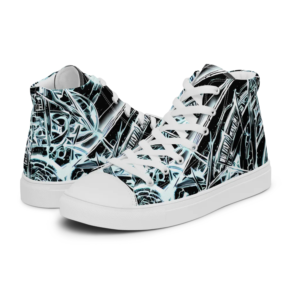 Frosted Infusion on Men's High Top Canvas Shoes — Left