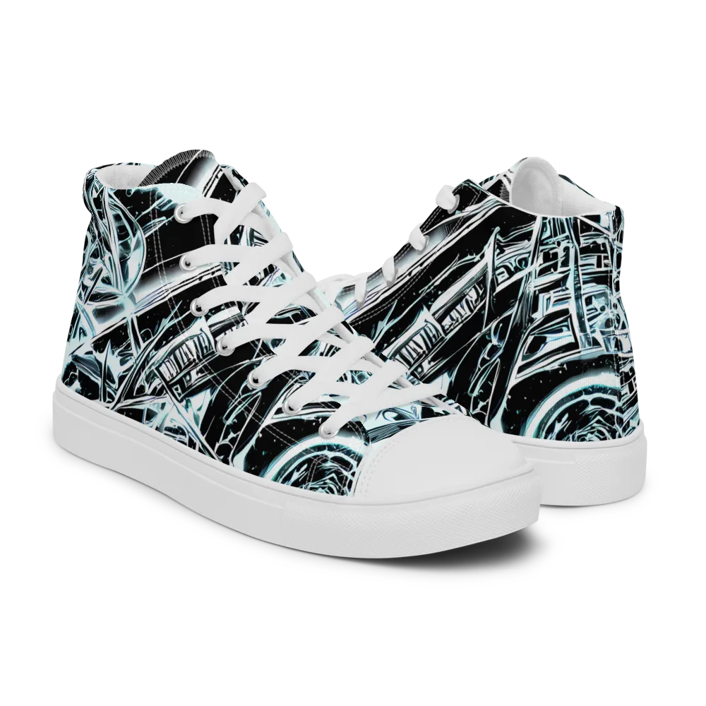 Frosted Infusion on Men's High Top Canvas Shoes — Right