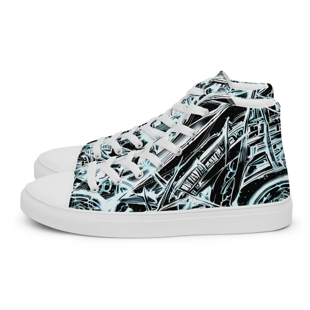 Frosted Infusion on Women's High Top Canvas Shoes — Left
