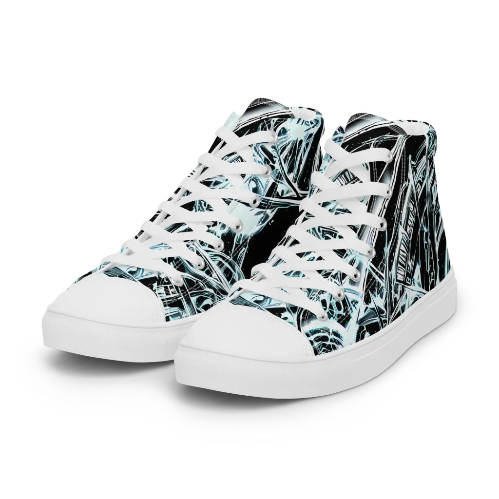 Frosted Infusion on Women's High Top Canvas Shoes — Left Front