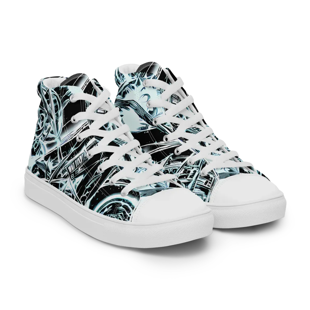 Frosted Infusion on Women's High Top Canvas Shoes — Right Front