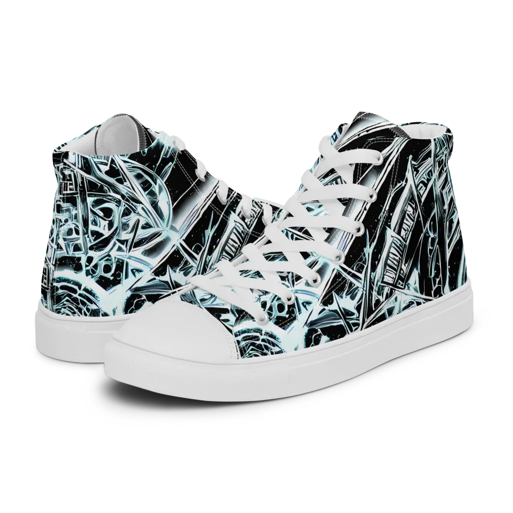 Frosted Infusion on Women's High Top Canvas Shoes — Left