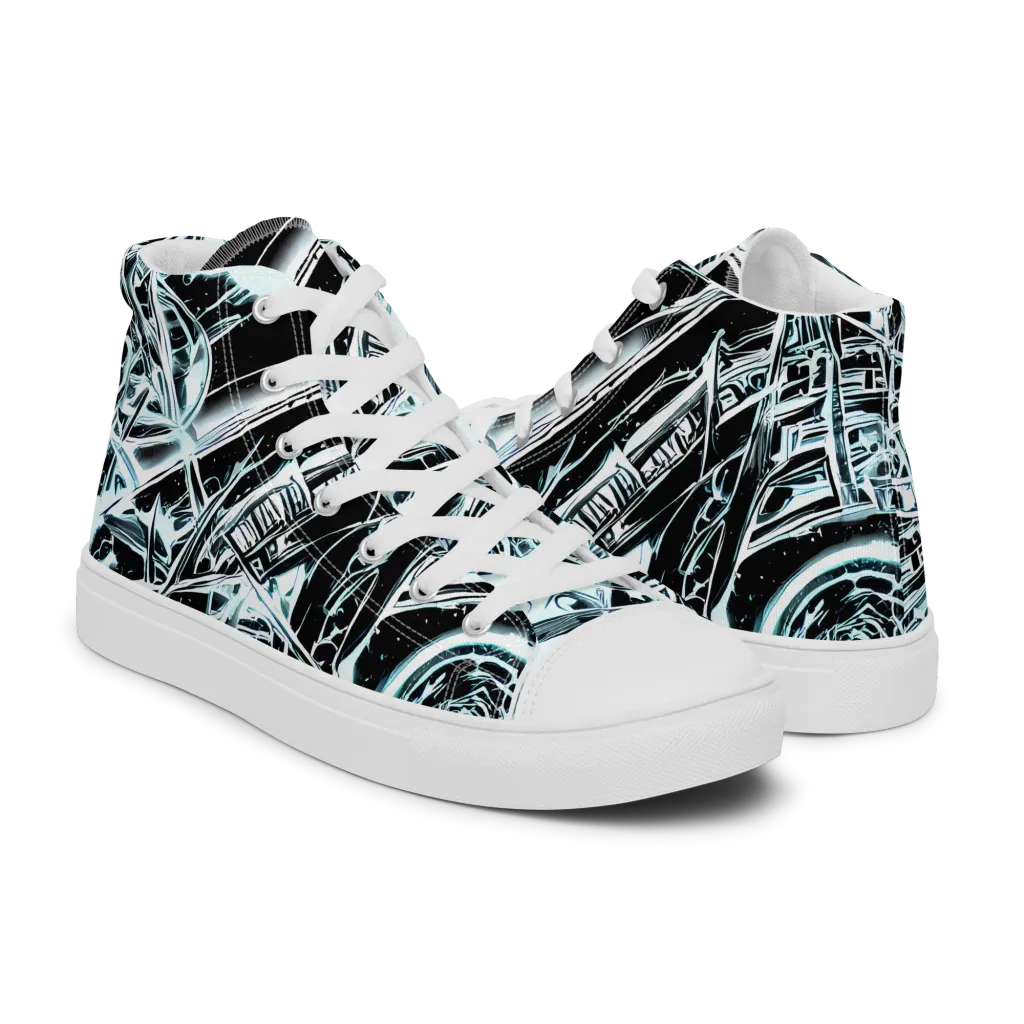 Frosted Infusion on Women's High Top Canvas Shoes — Right