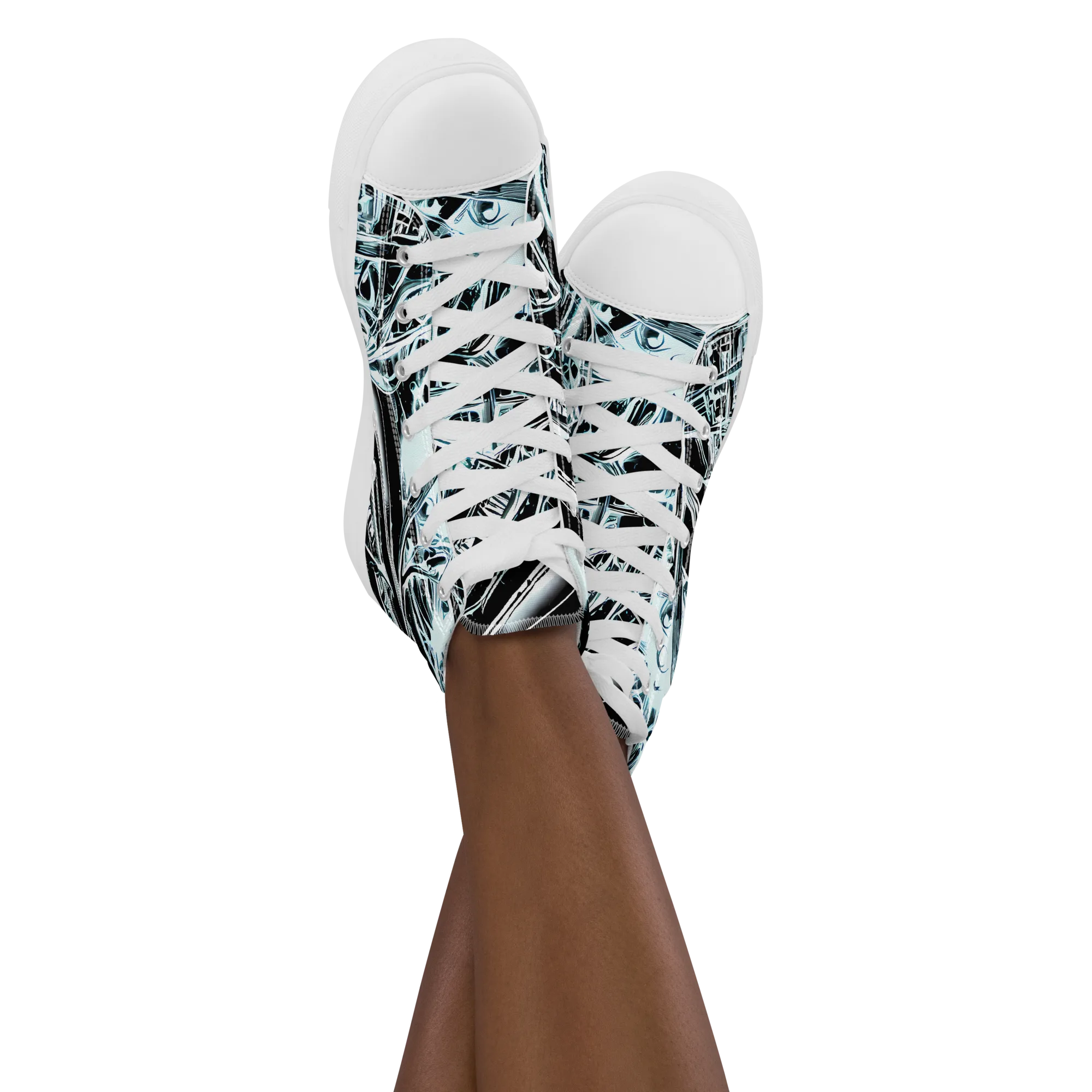 Frosted Infusion on Women's High Top Canvas Shoes — Front