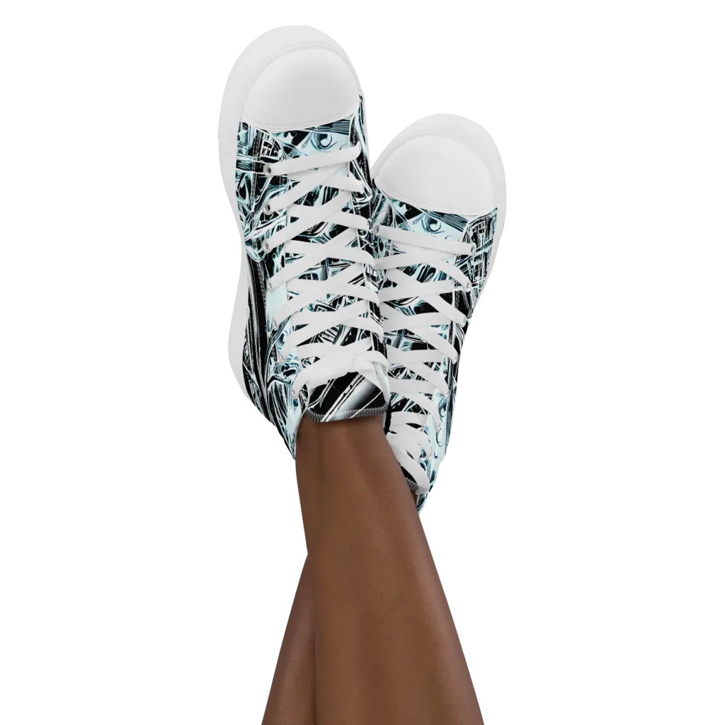 Frosted Infusion on Women's High Top Canvas Shoes — Front