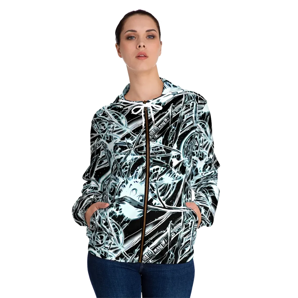 Frosted Infusion on Women's Full-Zip Hoodie — Front On Person