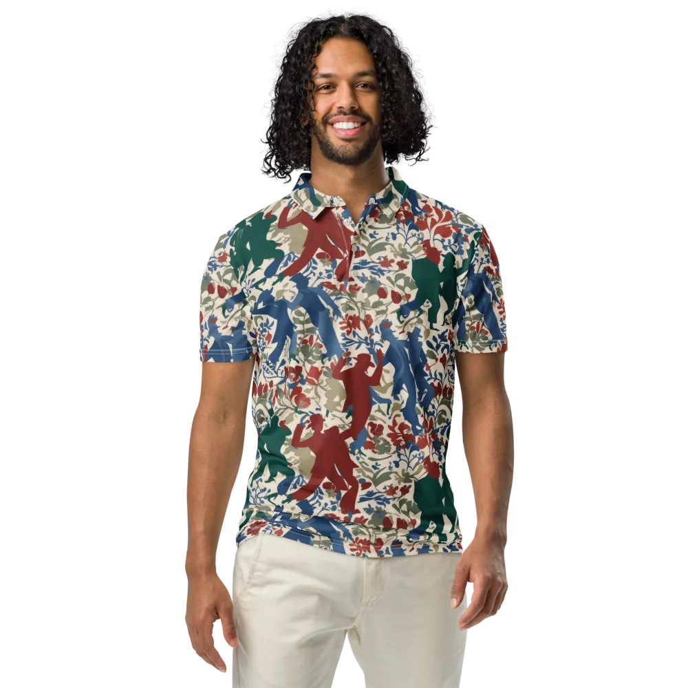 Midnight Promenade on Men's Slim Fit Polo Shirt — Front