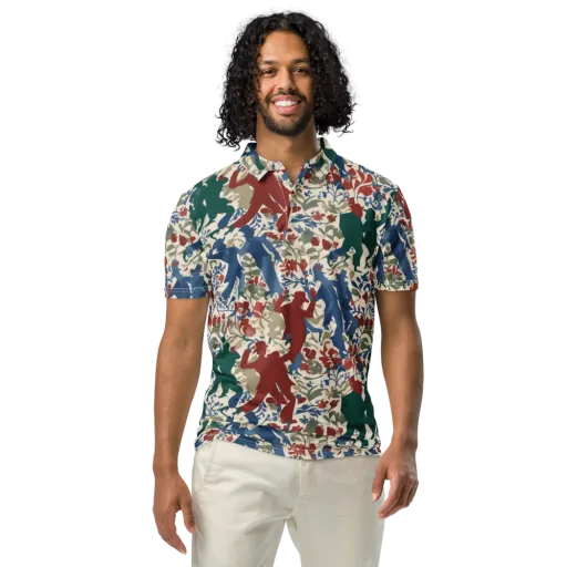 Midnight Promenade on a Men's Slim Fit Polo Shirt