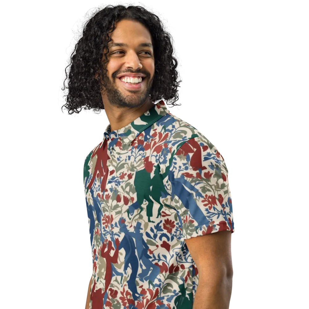 Midnight Promenade on Men's Slim Fit Polo Shirt — Left Front