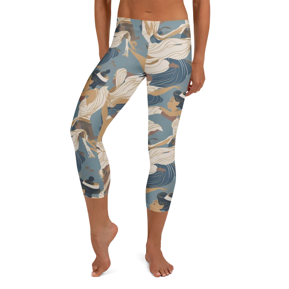 Swan Lake Reverie on Capri Leggings — Front